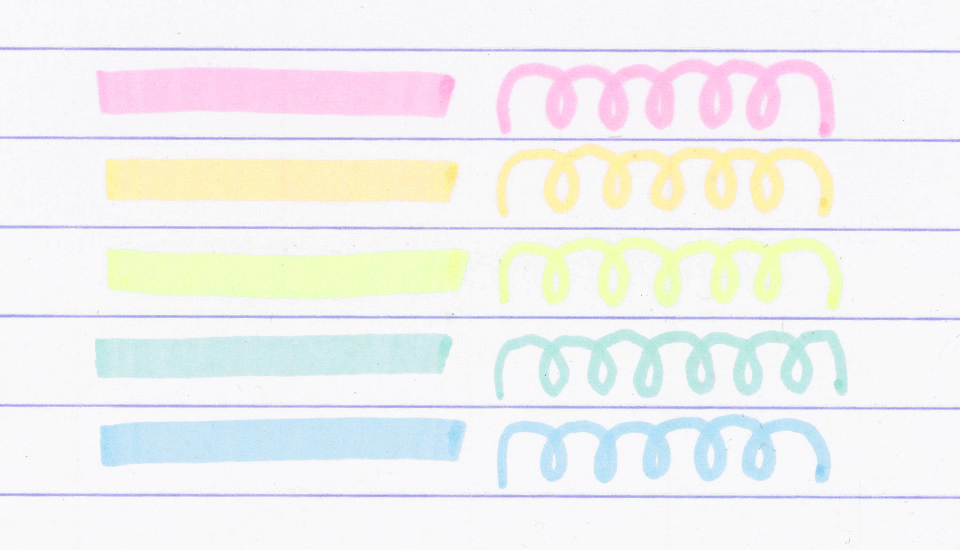 mildliner sada Mild & Fluorescent text swatch 3